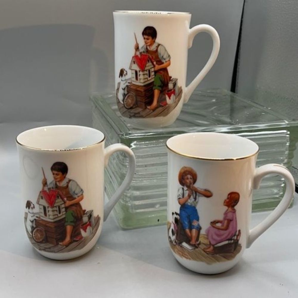 3 Norman Rockwell mugs